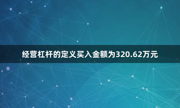经营杠杆的定义买入金额为320.62万元