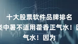 十大股票软件品牌排名这类中暑不适用藿香正气水！因为