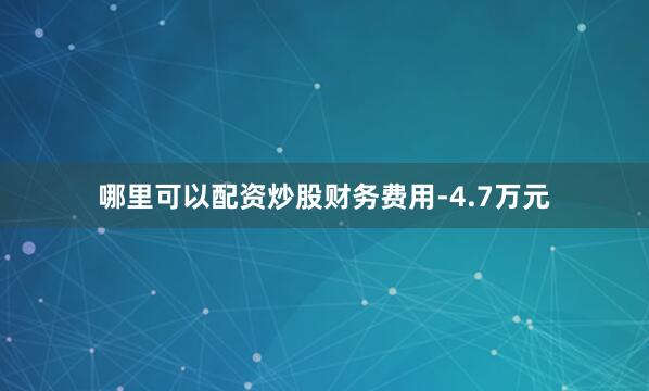 哪里可以配资炒股财务费用-4.7万元